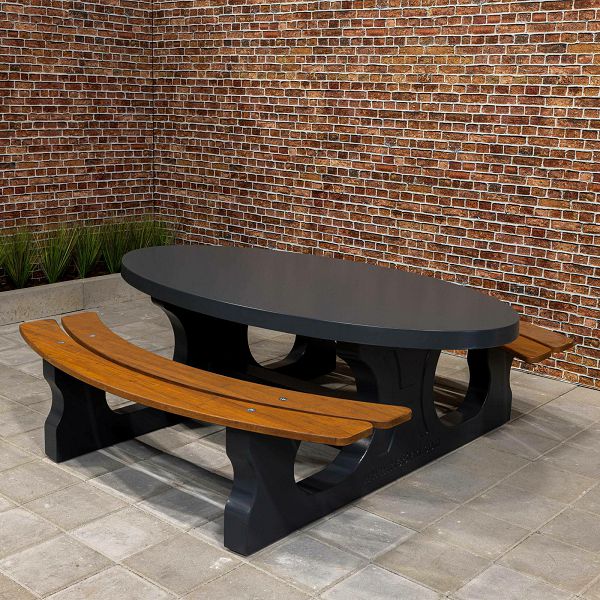 Betonski stol za piknik DeLuxe Oval Anthracite 