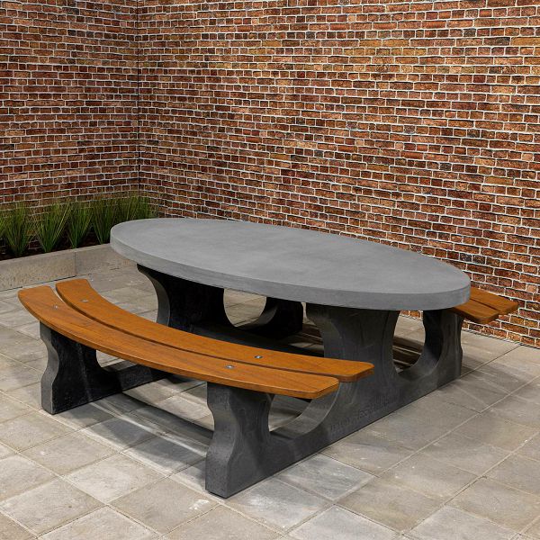 Betonski stol za piknik DeLuxe Oval Anthracite Concrete 