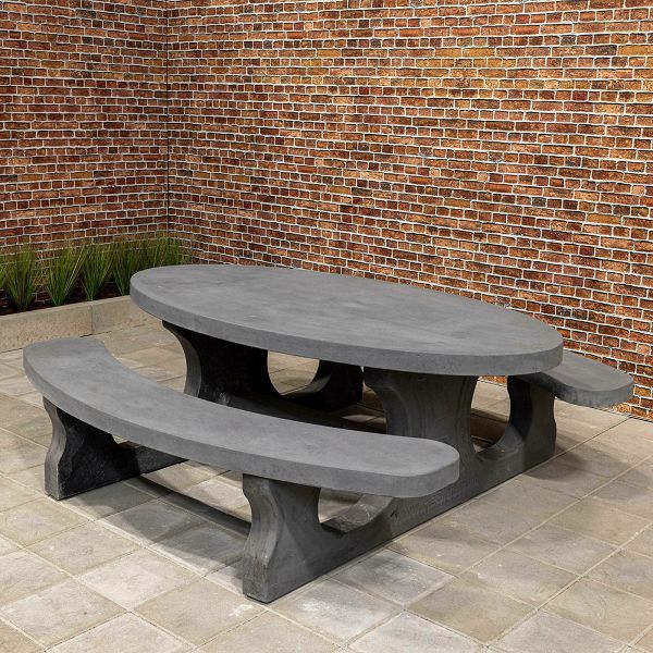 Betonski stol za piknik Oval Anthracite Concrete 