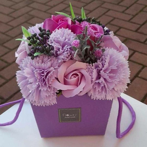 Buket cvijeća od sapuna - Lavender Rose & Carnation