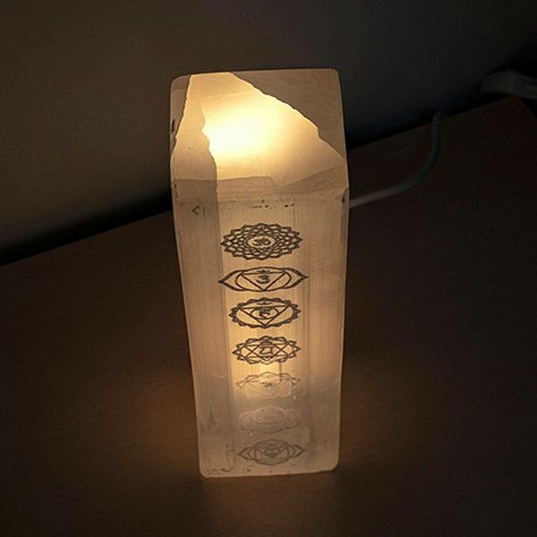 Svjetiljka Selenite Block - Chakra 25 cm